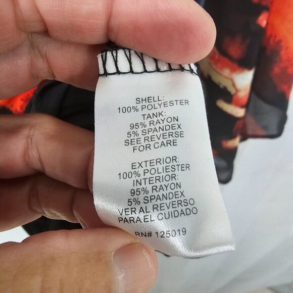 Joseph A Black Rust Layered Blouse Abstract Retro Artsy XL - Picture 10 of 12